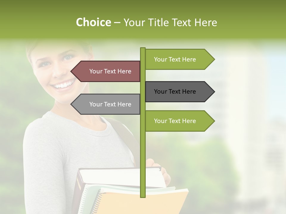 Smiling Outside Young PowerPoint Template