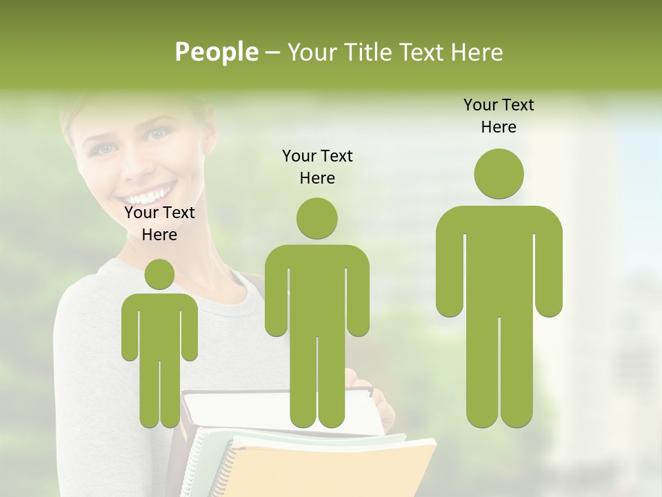 Smiling Outside Young PowerPoint Template