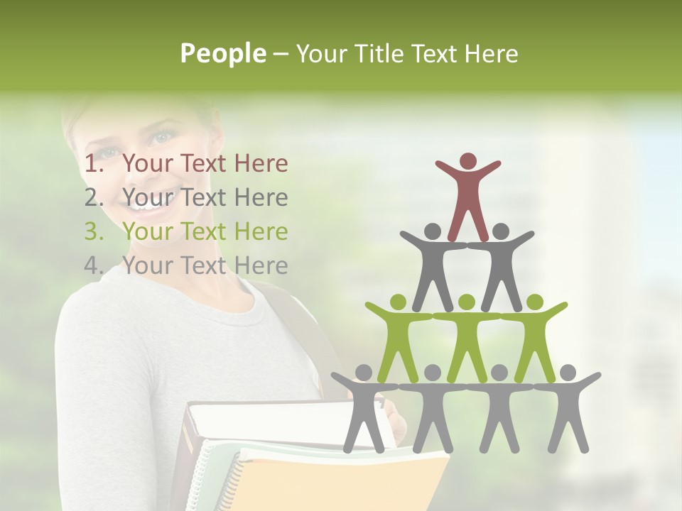 Smiling Outside Young PowerPoint Template