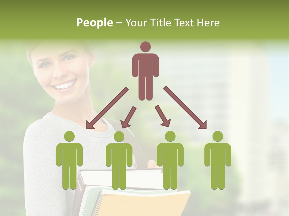 Smiling Outside Young PowerPoint Template
