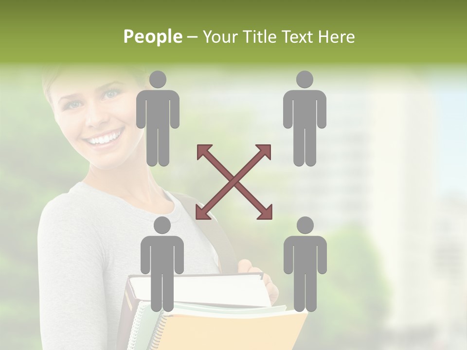 Smiling Outside Young PowerPoint Template