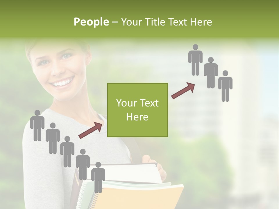 Smiling Outside Young PowerPoint Template