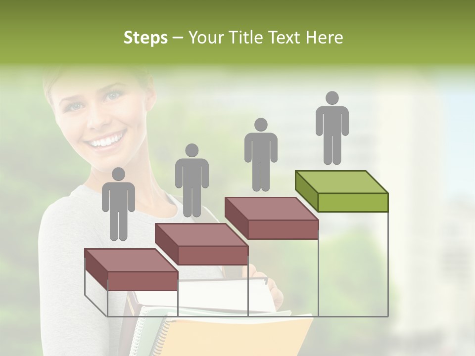Smiling Outside Young PowerPoint Template
