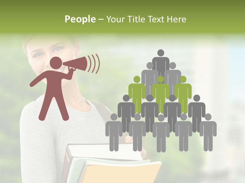 Smiling Outside Young PowerPoint Template