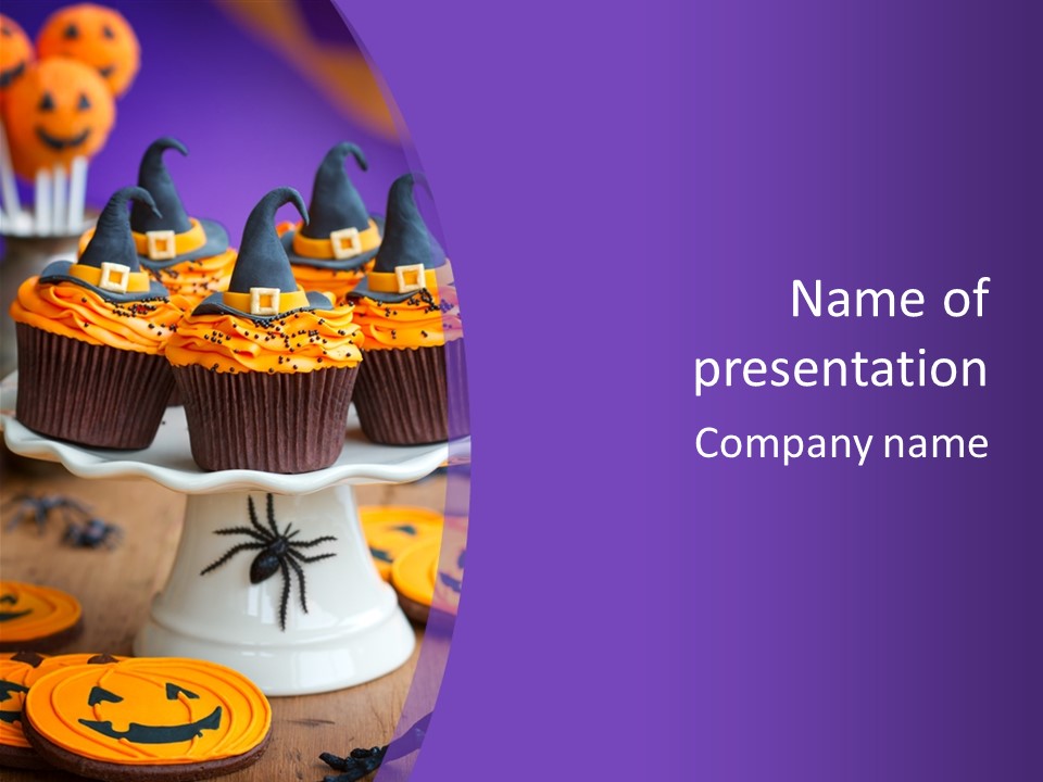 Baked Halloween Party Cakestand PowerPoint Template