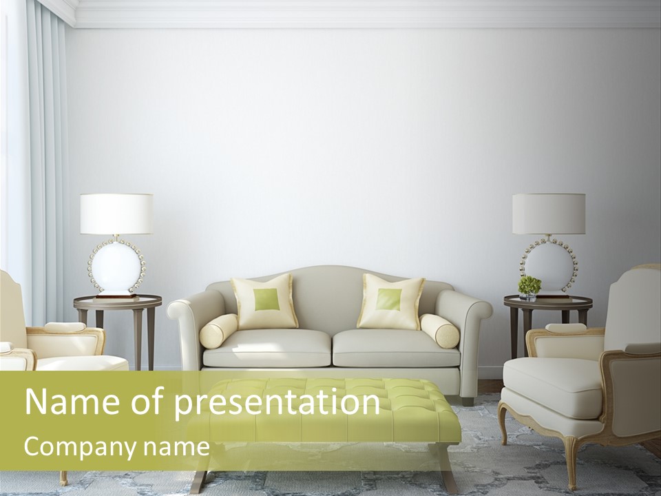 Beige Sofa Apartment PowerPoint Template