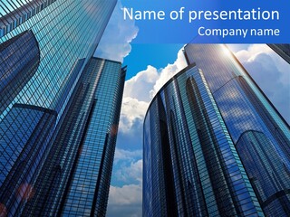 Cloud Bank Exterior PowerPoint Template