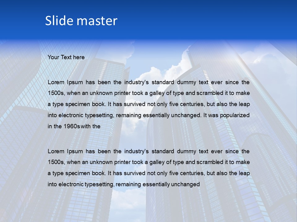 Cloud Bank Exterior PowerPoint Template