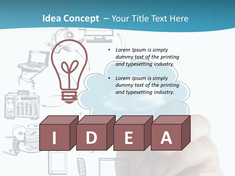 Businessman Server Idea PowerPoint Template