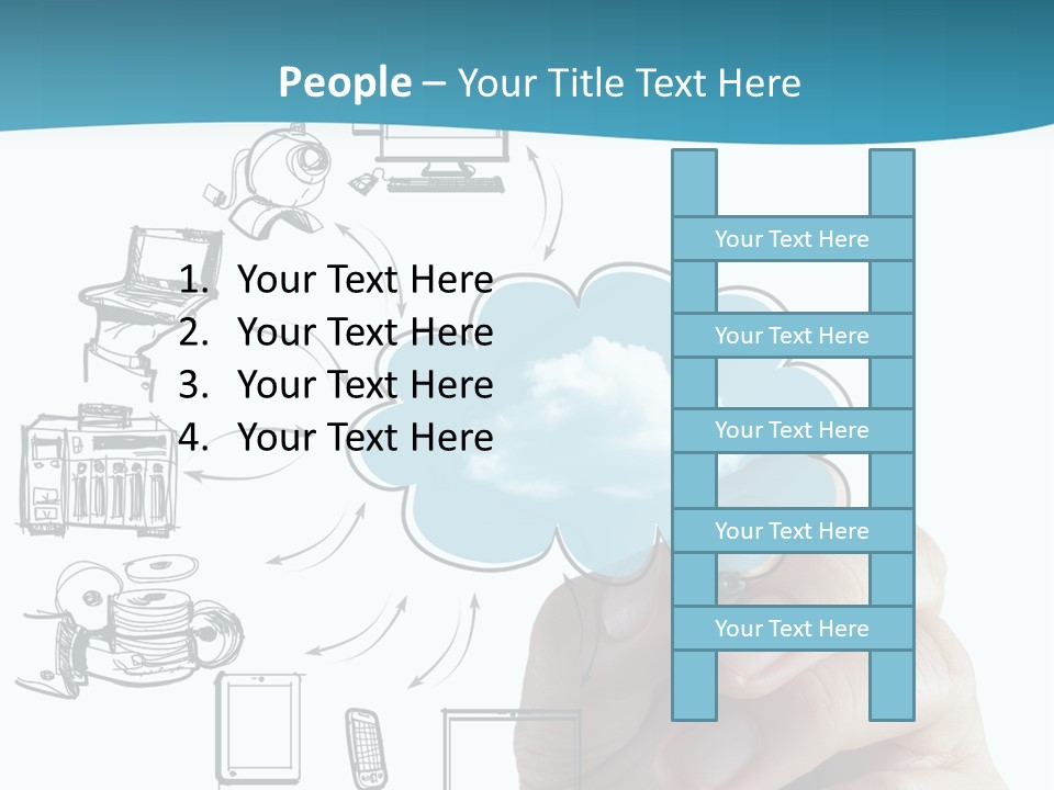 Businessman Server Idea PowerPoint Template
