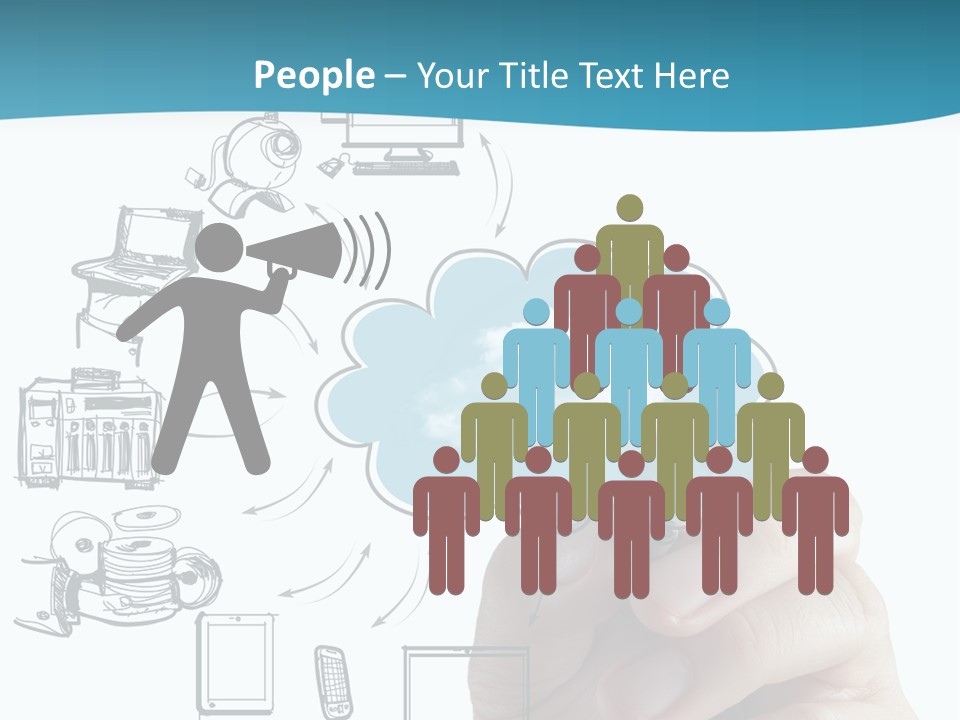 Businessman Server Idea PowerPoint Template