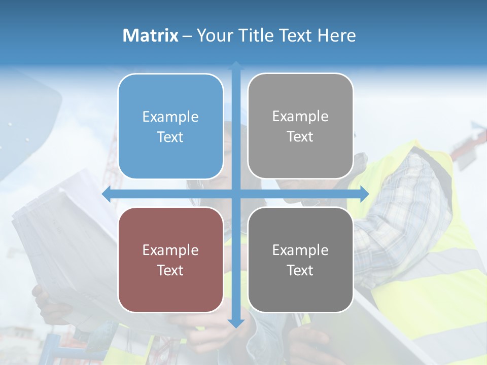 Architecture Blue Helmet Man PowerPoint Template