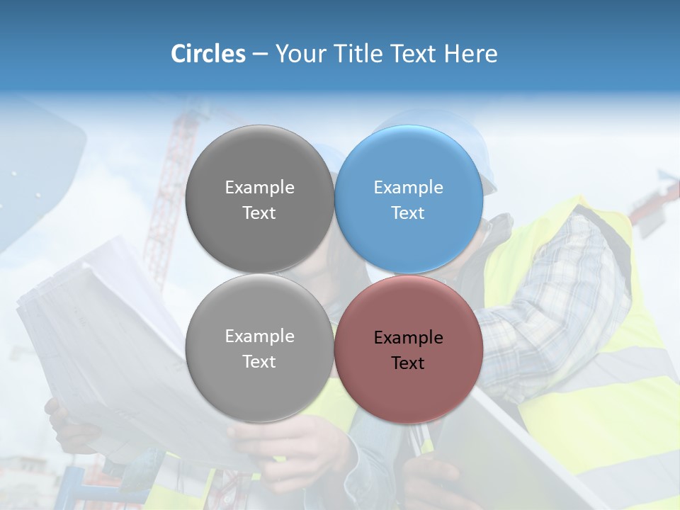 Architecture Blue Helmet Man PowerPoint Template