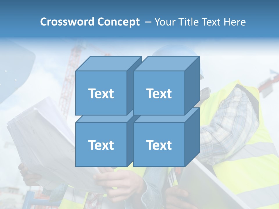 Architecture Blue Helmet Man PowerPoint Template