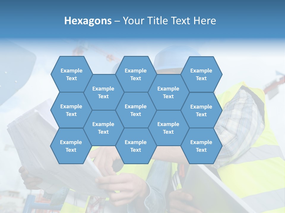 Architecture Blue Helmet Man PowerPoint Template