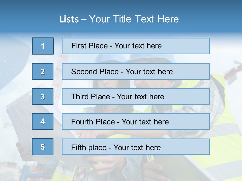 Architecture Blue Helmet Man PowerPoint Template