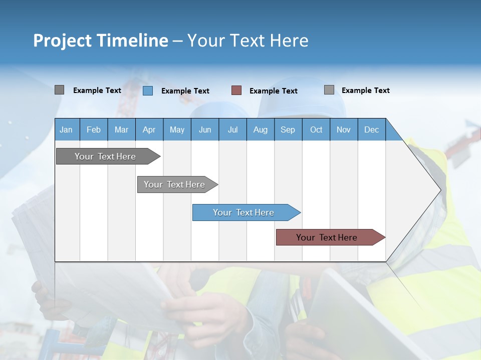 Architecture Blue Helmet Man PowerPoint Template