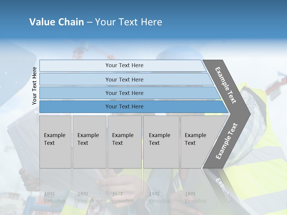 Architecture Blue Helmet Man PowerPoint Template