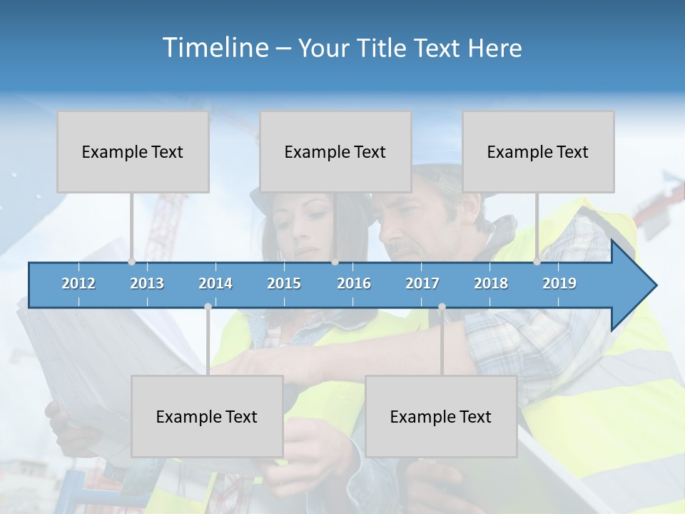 Architecture Blue Helmet Man PowerPoint Template