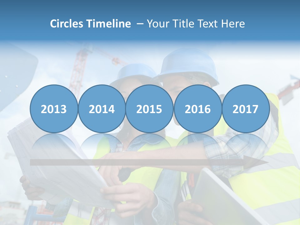 Architecture Blue Helmet Man PowerPoint Template