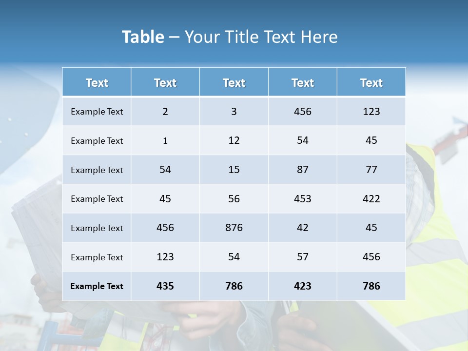 Architecture Blue Helmet Man PowerPoint Template