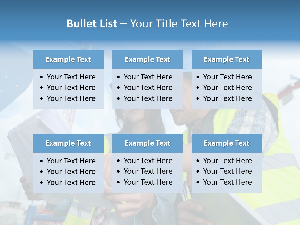 Architecture Blue Helmet Man PowerPoint Template