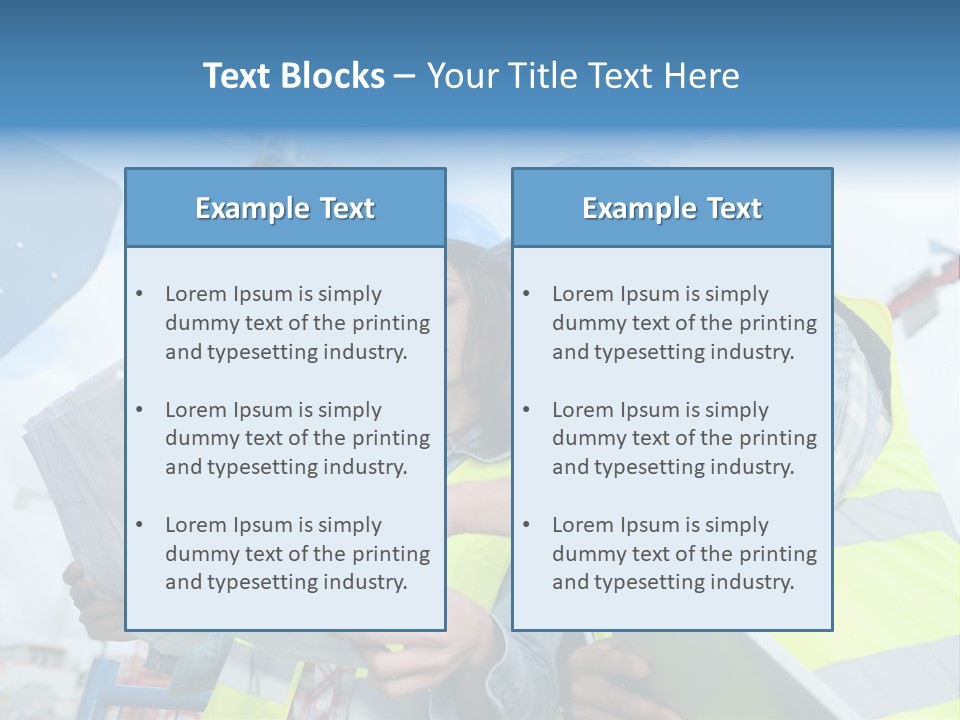 Architecture Blue Helmet Man PowerPoint Template