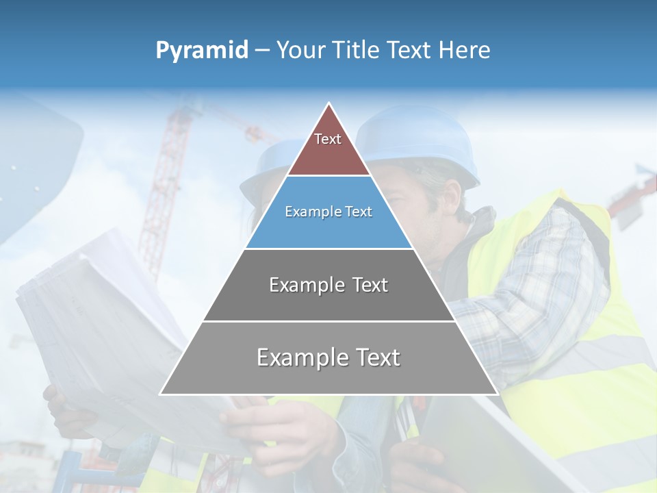 Architecture Blue Helmet Man PowerPoint Template