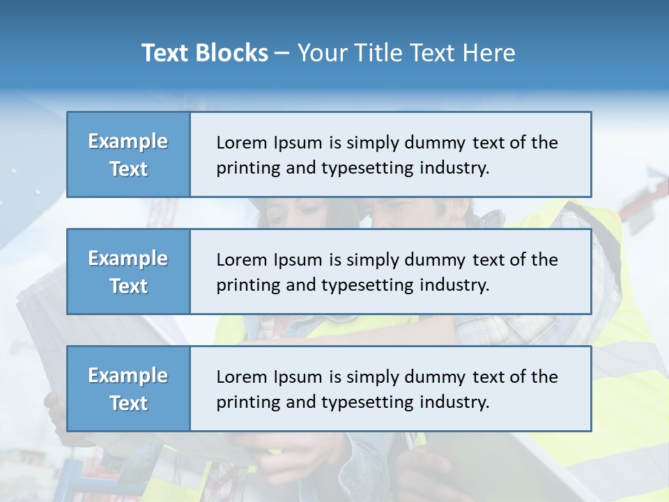 Architecture Blue Helmet Man PowerPoint Template