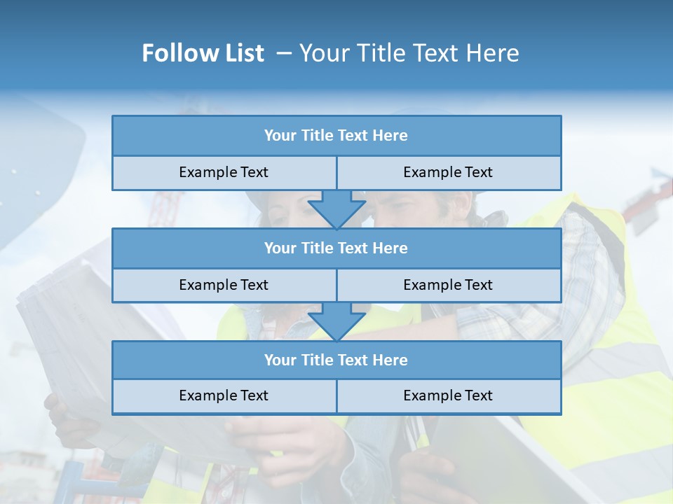 Architecture Blue Helmet Man PowerPoint Template