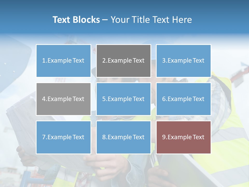 Architecture Blue Helmet Man PowerPoint Template