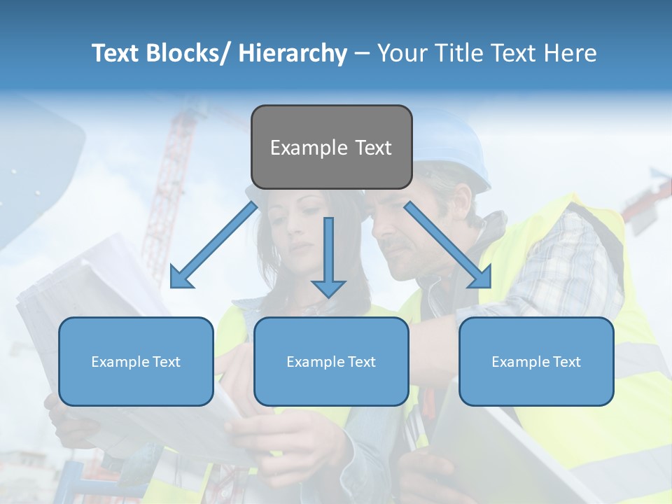 Architecture Blue Helmet Man PowerPoint Template