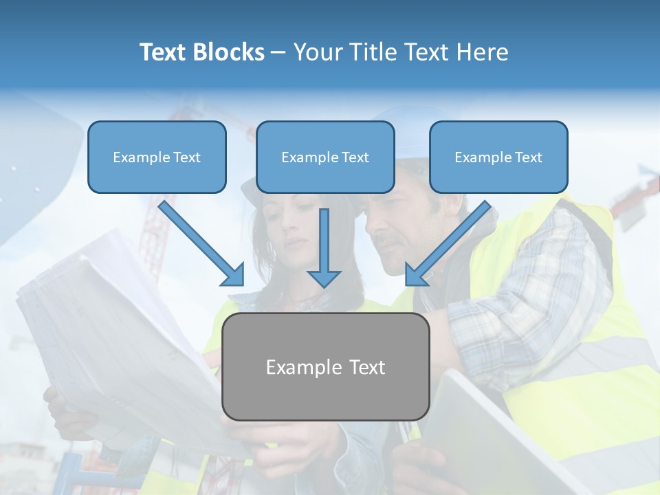 Architecture Blue Helmet Man PowerPoint Template