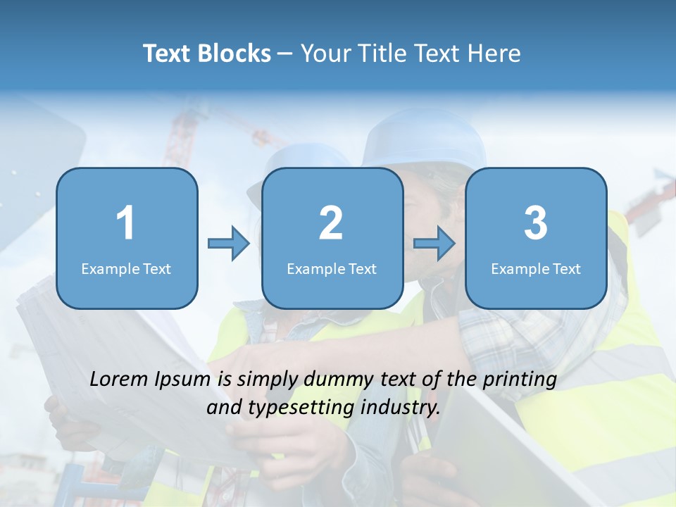 Architecture Blue Helmet Man PowerPoint Template