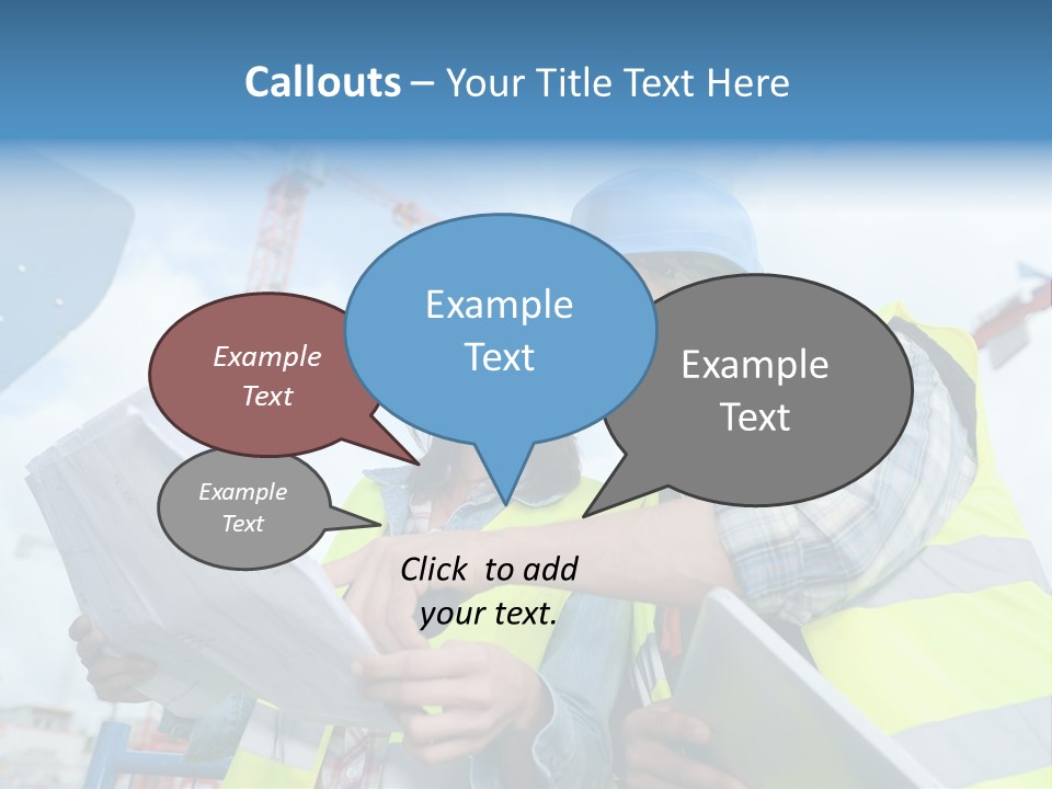 Architecture Blue Helmet Man PowerPoint Template