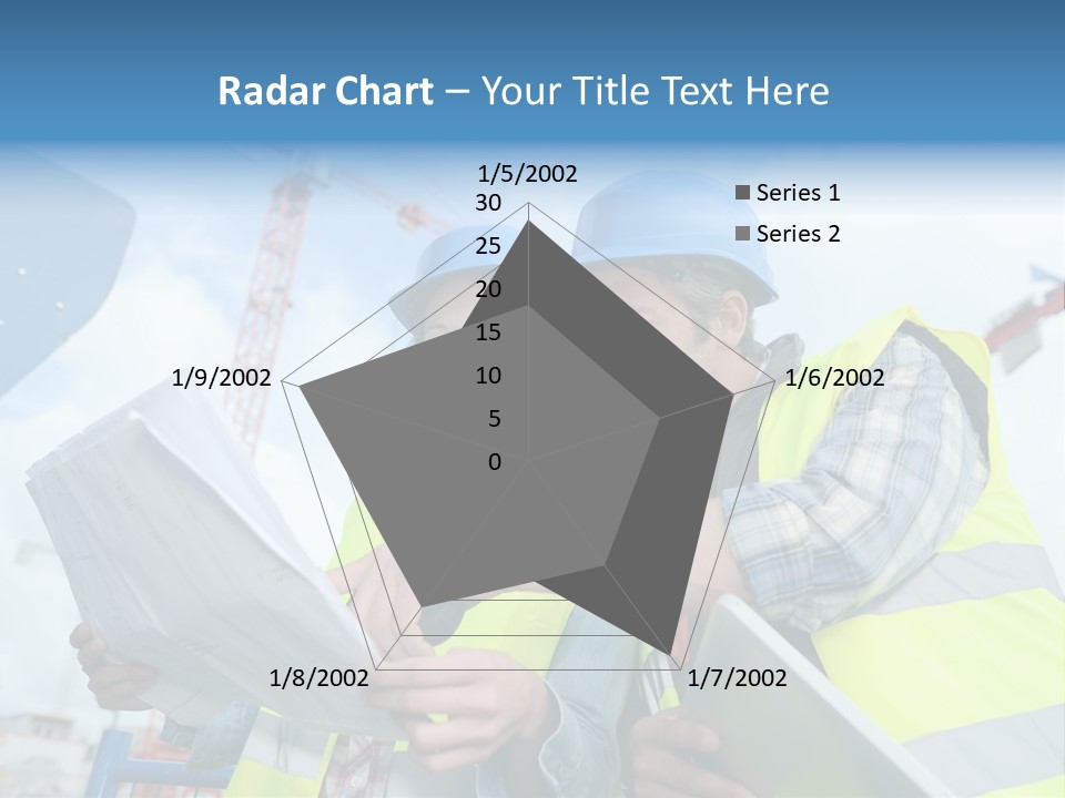 Architecture Blue Helmet Man PowerPoint Template