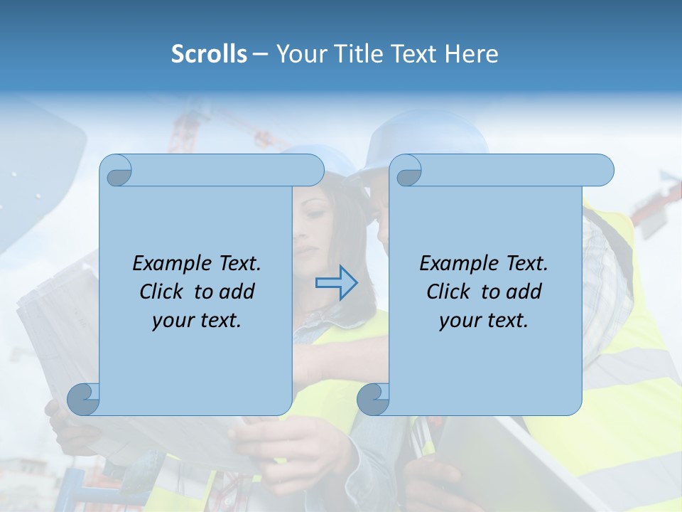 Architecture Blue Helmet Man PowerPoint Template