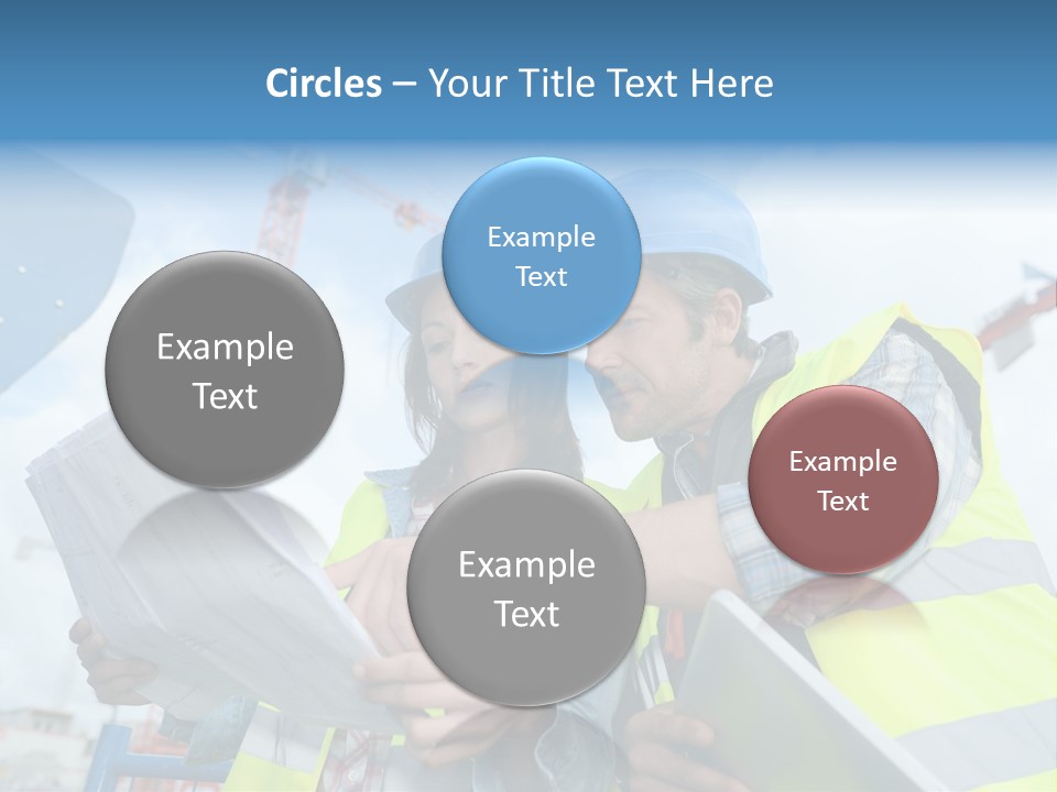 Architecture Blue Helmet Man PowerPoint Template