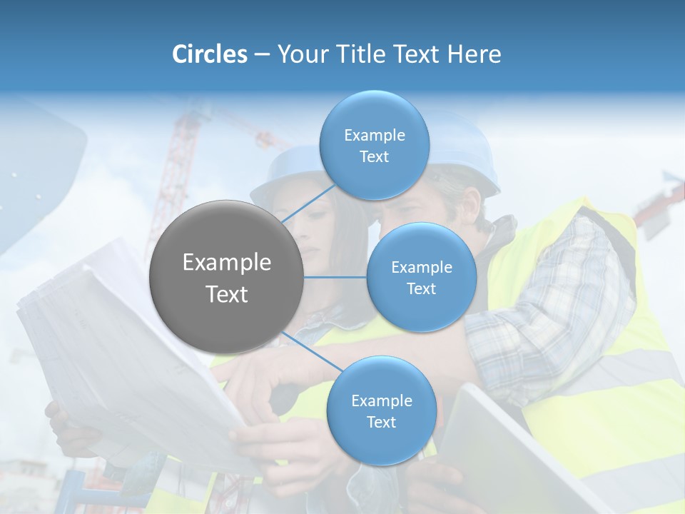 Architecture Blue Helmet Man PowerPoint Template