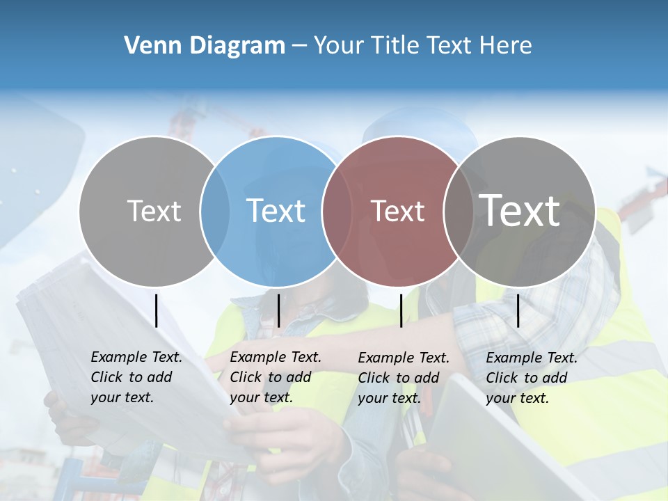 Architecture Blue Helmet Man PowerPoint Template