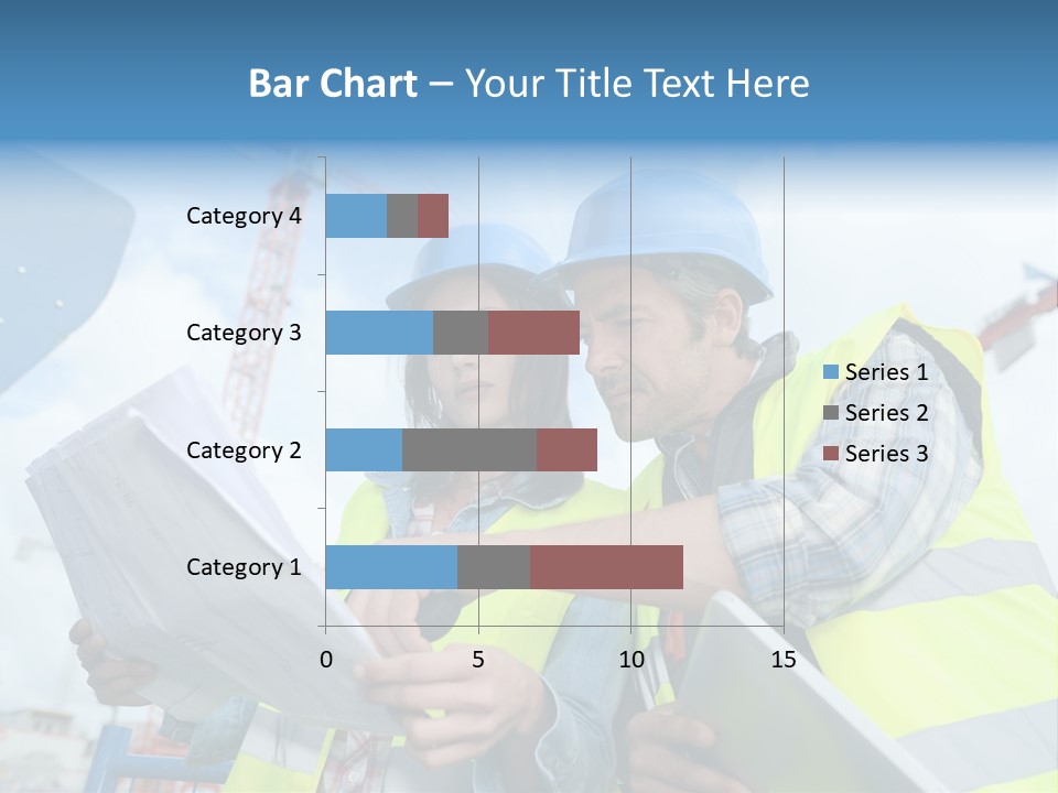Architecture Blue Helmet Man PowerPoint Template
