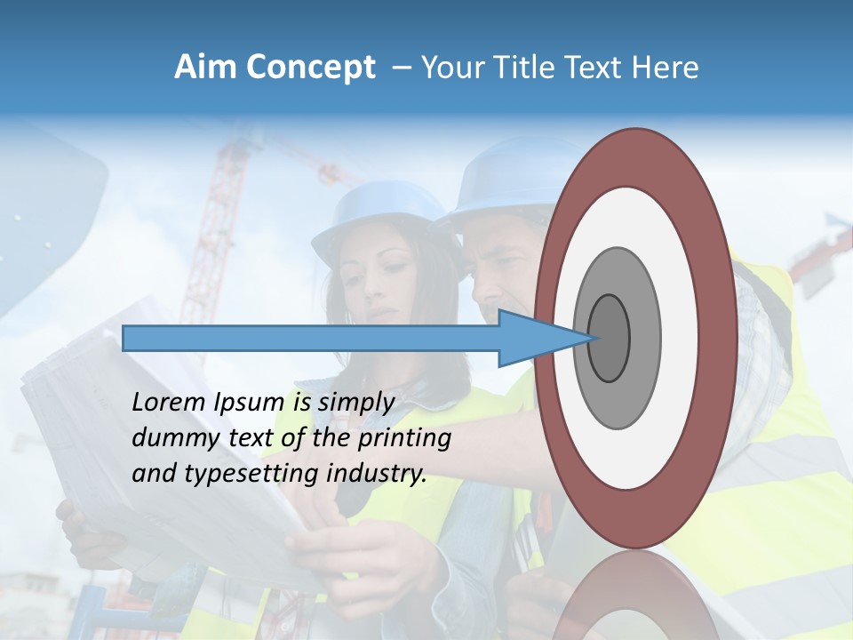 Architecture Blue Helmet Man PowerPoint Template