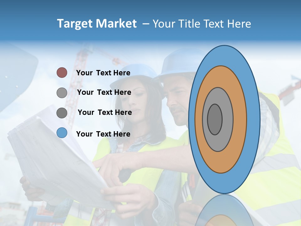 Architecture Blue Helmet Man PowerPoint Template