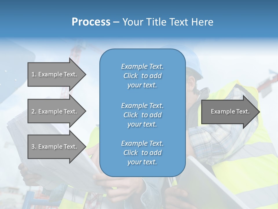 Architecture Blue Helmet Man PowerPoint Template