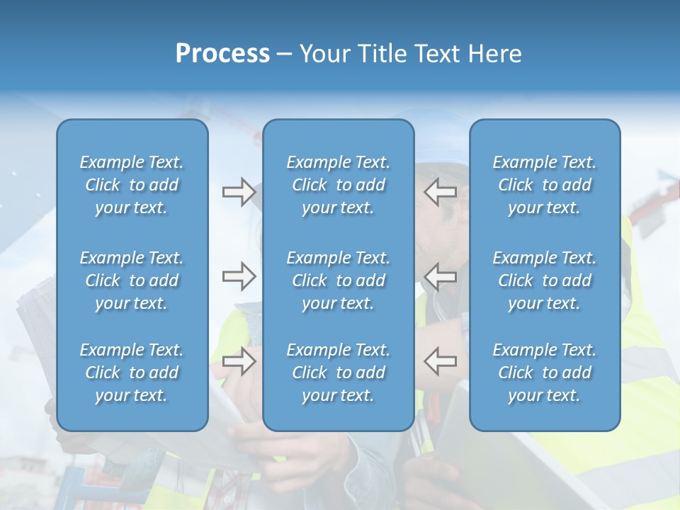 Architecture Blue Helmet Man PowerPoint Template