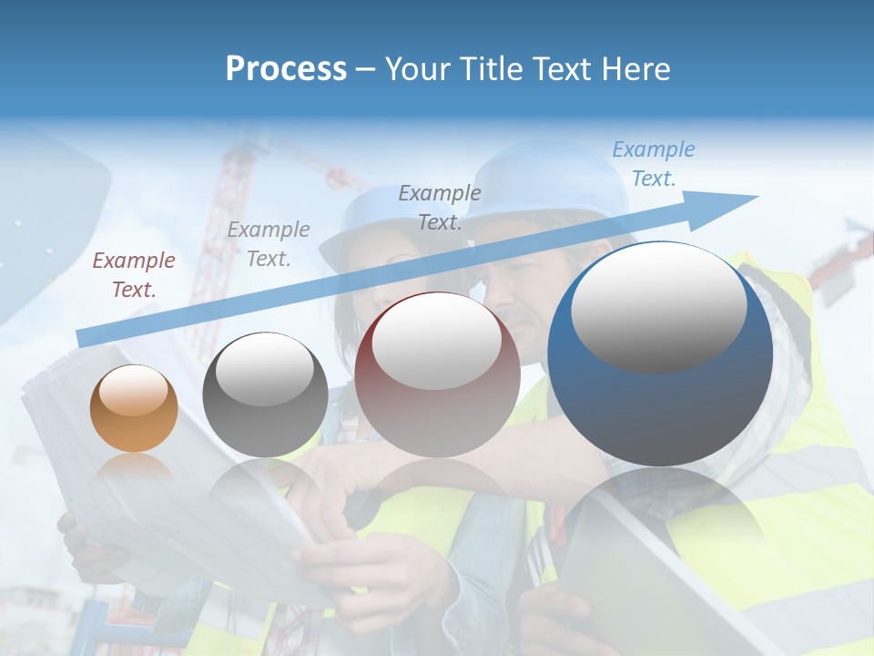 Architecture Blue Helmet Man PowerPoint Template