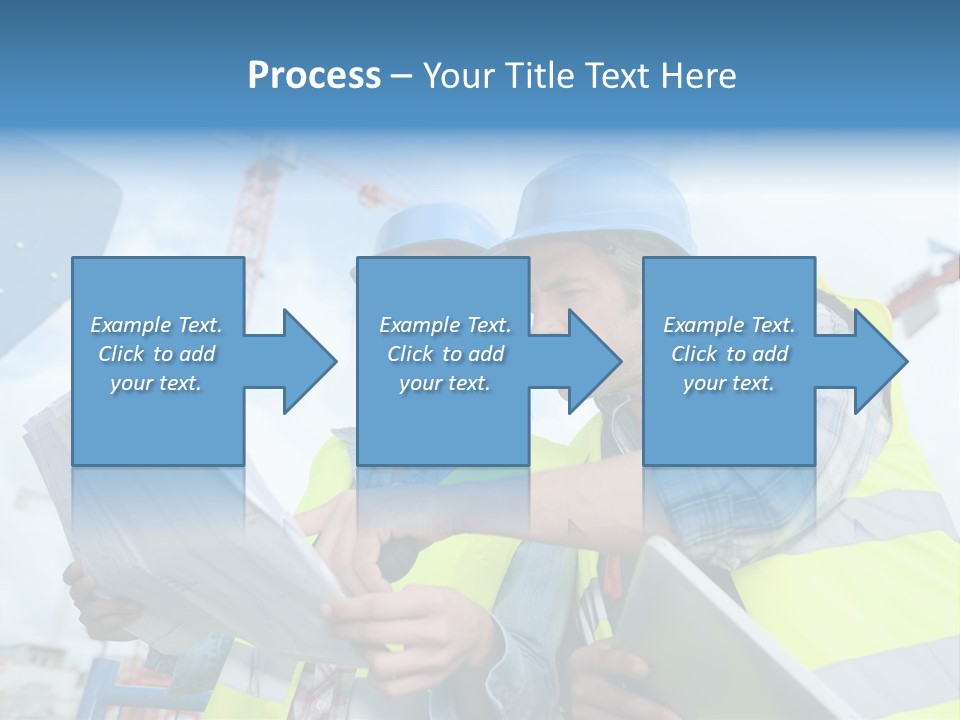 Architecture Blue Helmet Man PowerPoint Template