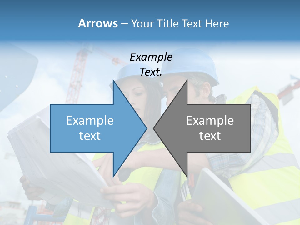 Architecture Blue Helmet Man PowerPoint Template