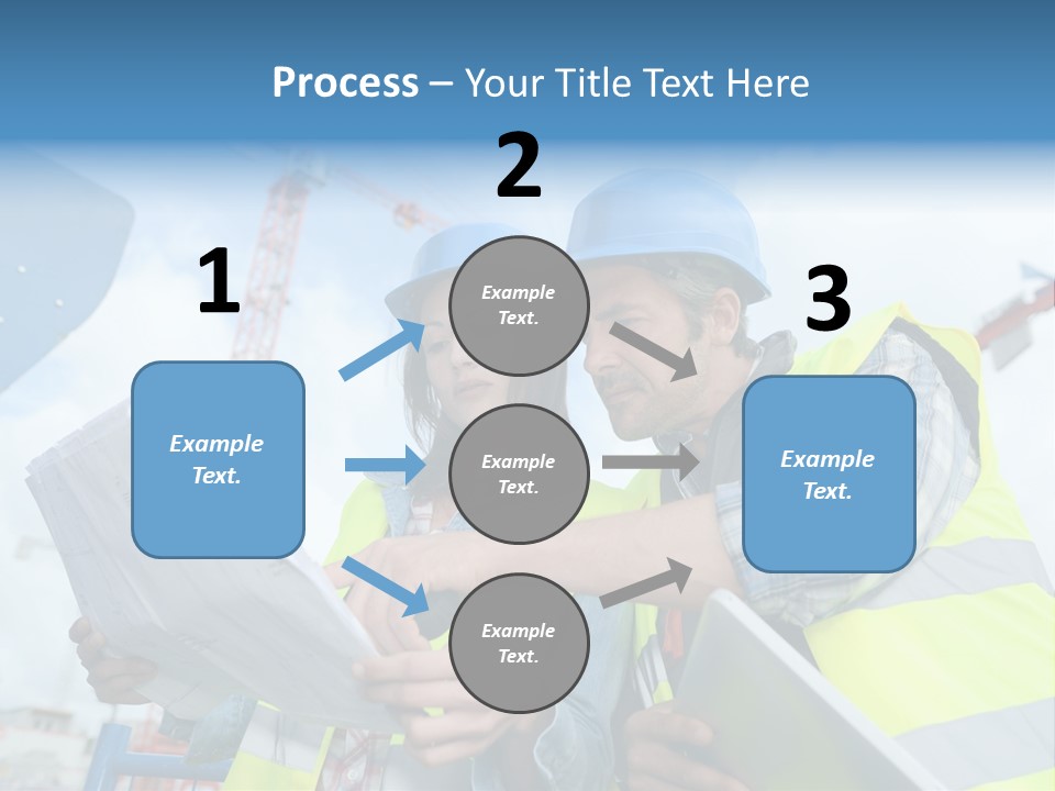 Architecture Blue Helmet Man PowerPoint Template