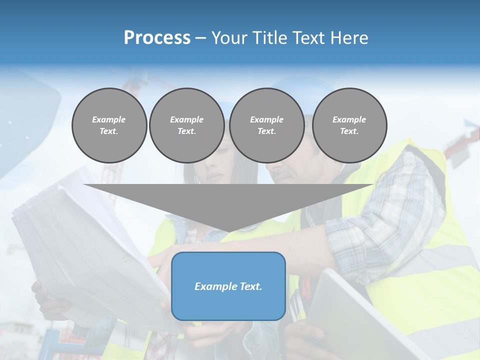 Architecture Blue Helmet Man PowerPoint Template